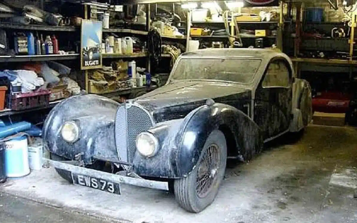 A 1937 Bugatti Type 57S was found in a barn.
