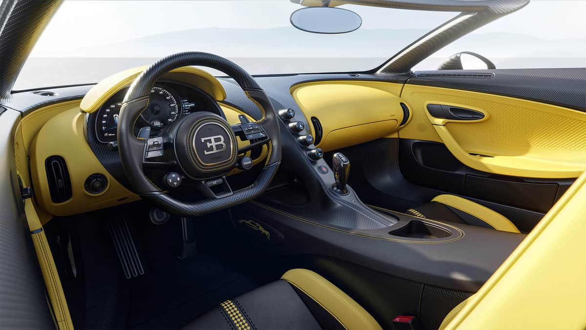 Bugatti W16 Mistral roadster interior