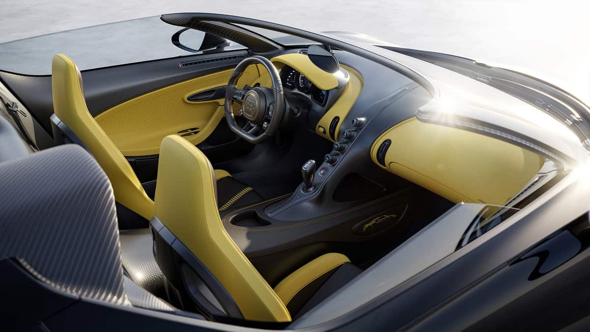 Bugatti W16 Mistral roadster interior