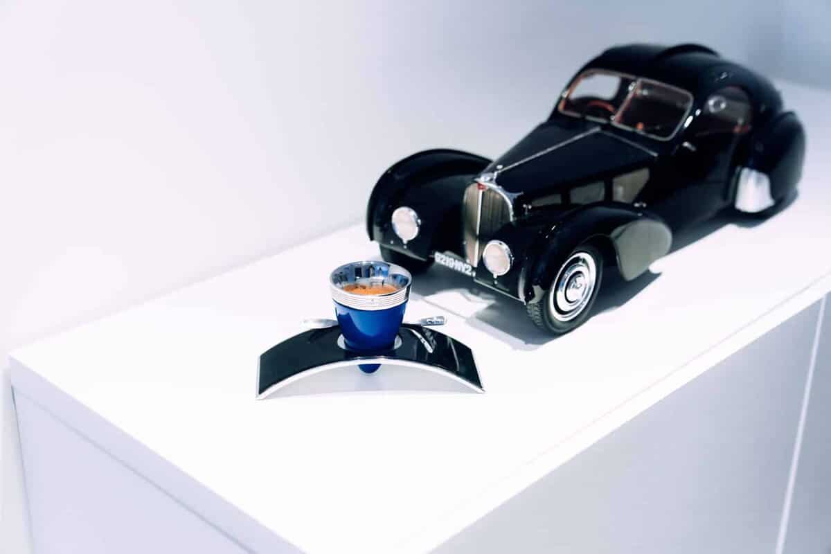 Bugatti espresso in carbon fiber cup 