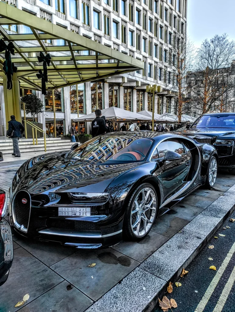 London streets witness the ultimate billionaire sandwich as Bugattis get boxed in by a 6x6 and a Rolls-Royce