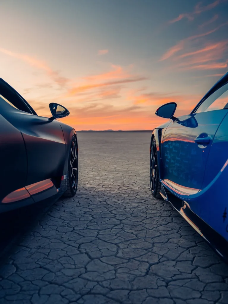 Bugatti brings together the 99th Mistral and 500th Chiron under the desert sun to mark the end of two iconic chapters