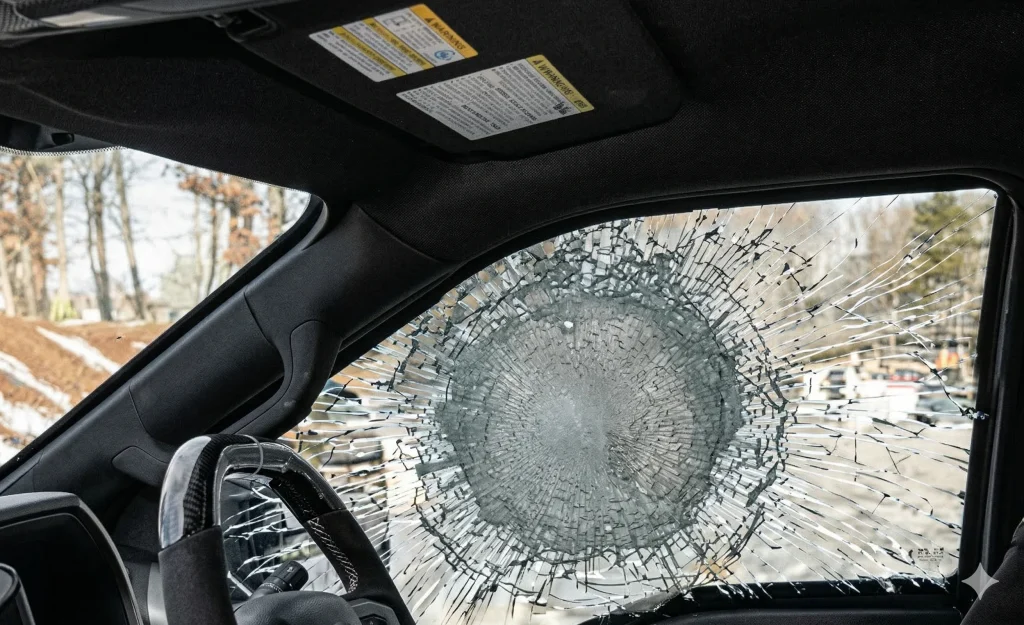 A .50 caliber round was shot straight at windows of commercially available vehicle with unbelievable outcome