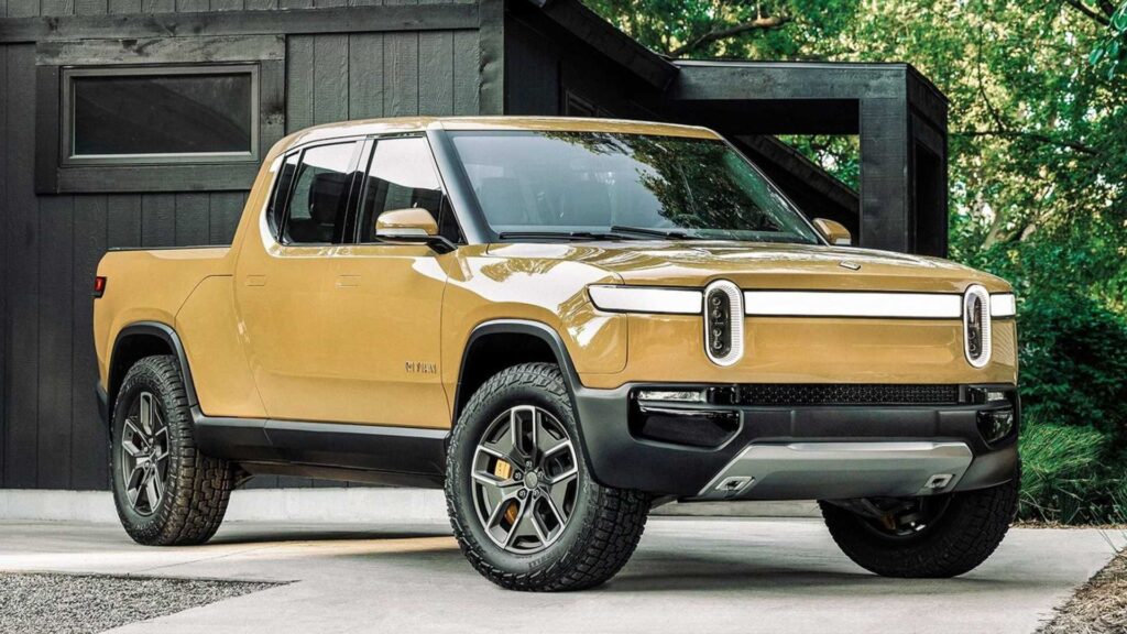 Rivian R1T in Compass Yellow