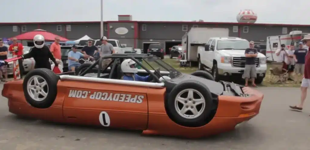 US police officer builds upside-down Chevy Camaro racecar dubbed a ‘Frankenstein creation’ from the muscle car