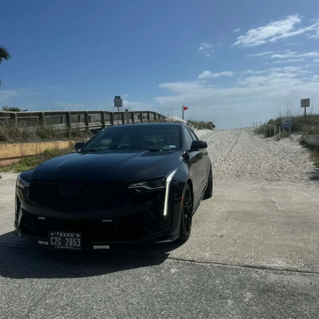 Driver who set new Cannonball Run coast-to-coast record in 22 hours shows off the incredibly cracked out Cadillac CT4-V Blackwing he pulled it off in