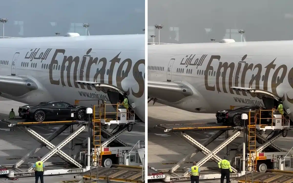 One of world’s scarcest and most expensive cars spotting boarding plane in rare sighting