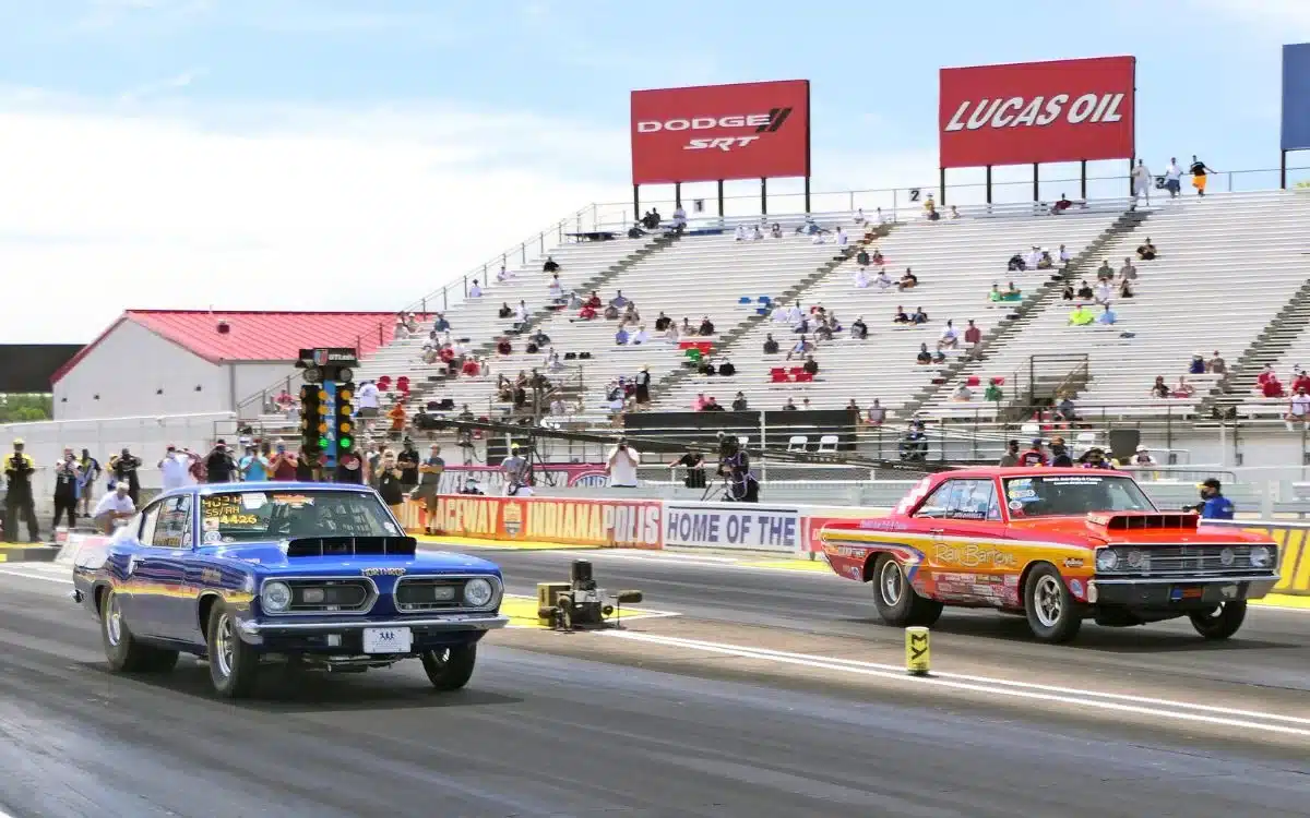 Vintage V8 muscle cars are shaking up Indiana drag strips this summer