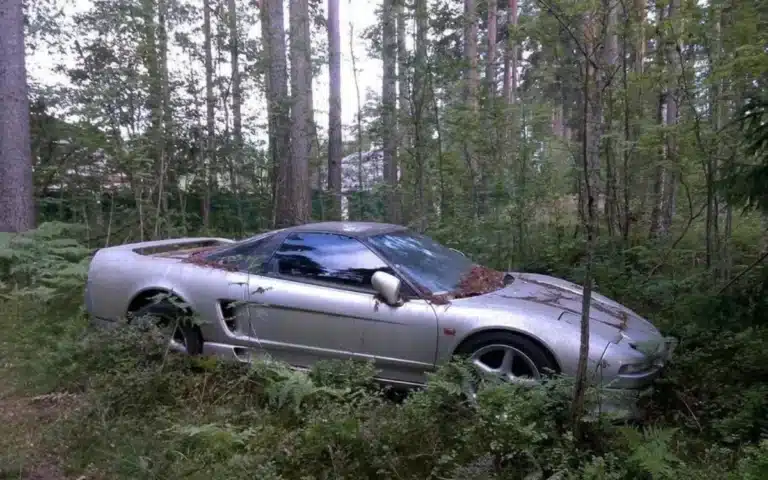 Abandoned Honda NSX in the woods is seriously strange