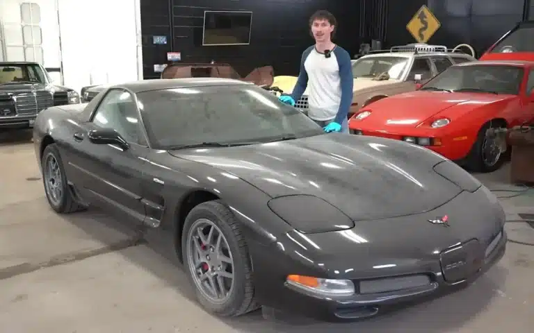 2021 Corvette Z06 with surprisingly low mileage found in dusty garage
