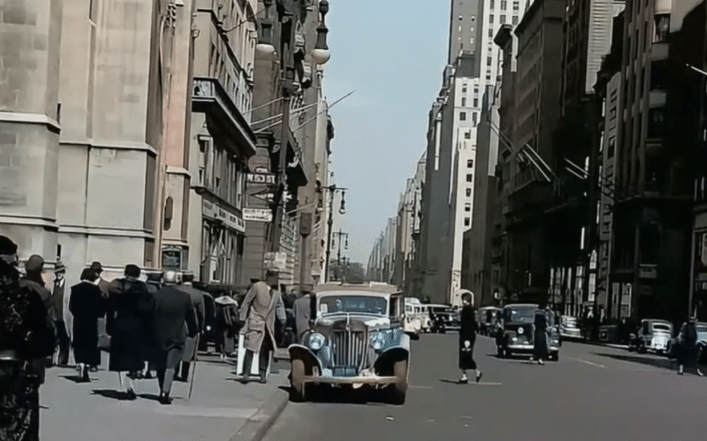 Restored footage from 1930s America shows classic cars