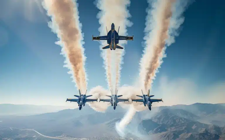 Perfect perspective of The Blue Angels diamond take-off will leave you awestruck