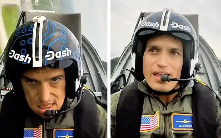 Content creator passes out after traveling at 300mph in a fighter jet