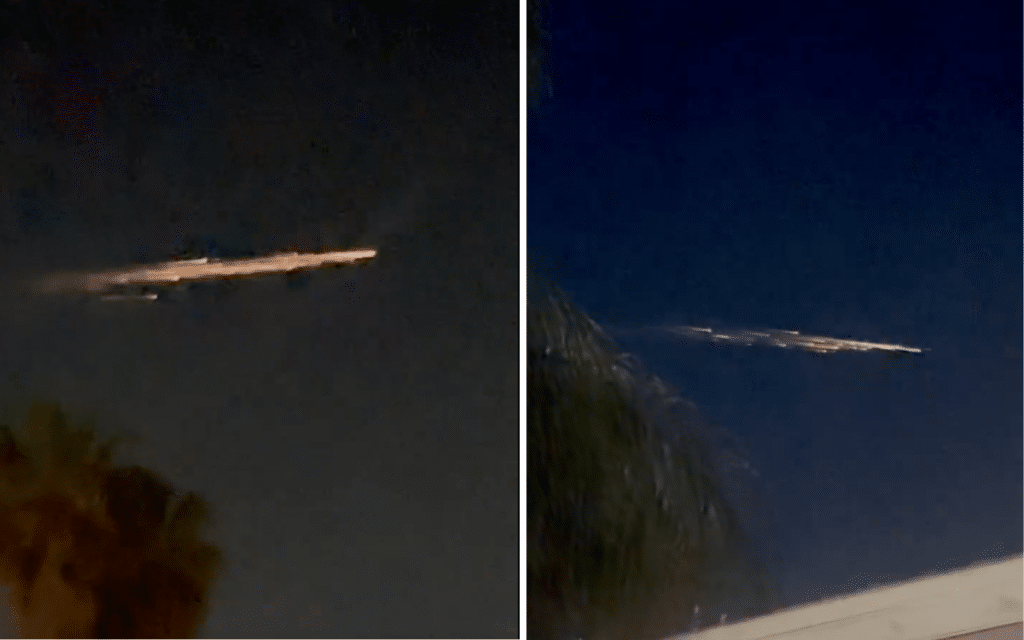 space debris following SpaceX rocket launch
