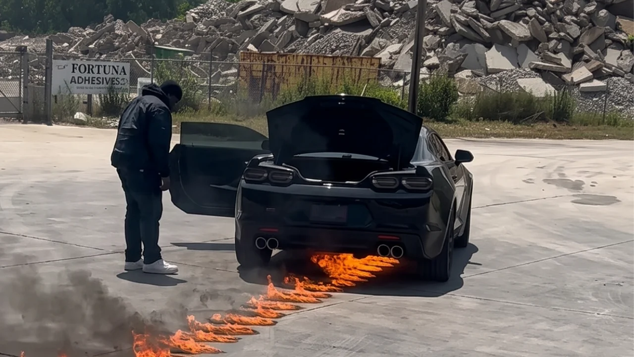 California man nearly burns his Chevrolet Camaro after trying a viral trend and completely failing