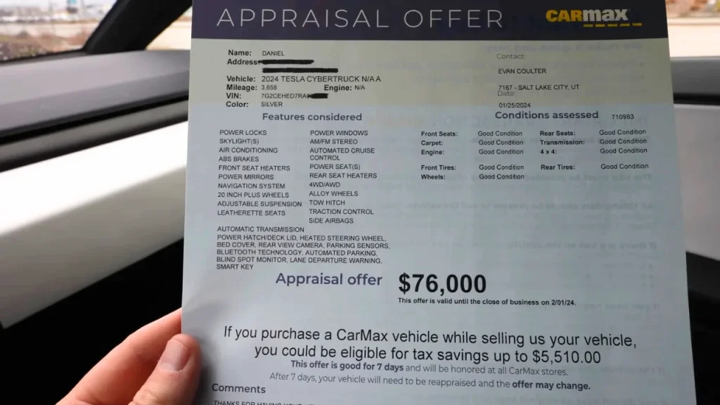 Utah man takes his Tesla Cybertruck to CarMax for appraisal and gets a 'shocker' of an offer that has him walking away laughing in disbelief