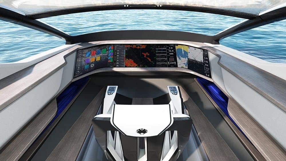 Inside of the Future-E electric foiling yacht concept