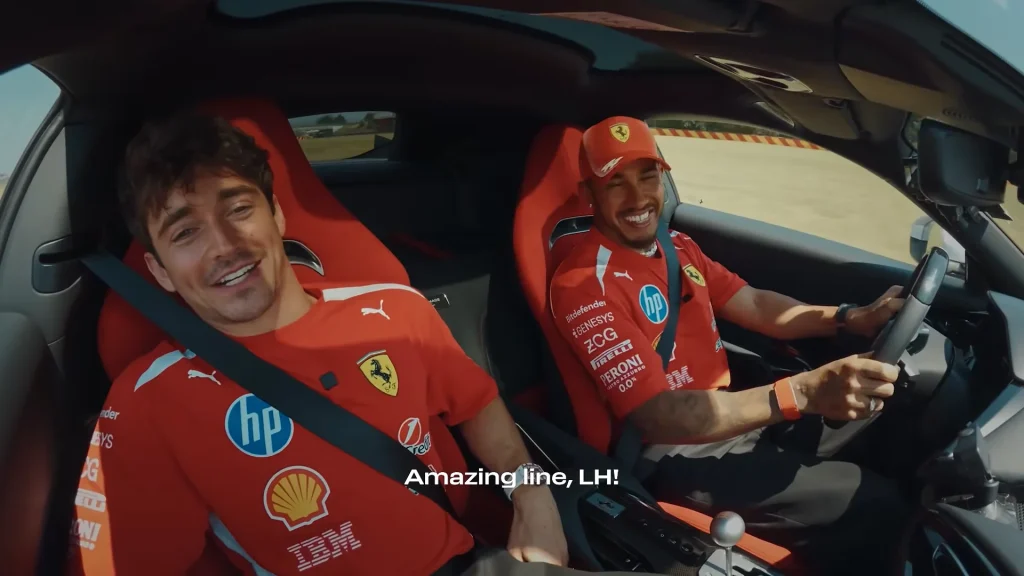 Charles Leclerc and Lewis Hamilton test out the physical intensity of the new Ferrari 12Cilindri Manuale at Fiorano