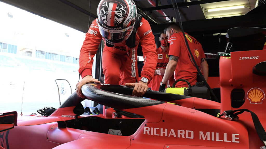 Charles Leclerc wearing his Richard Mille in the car