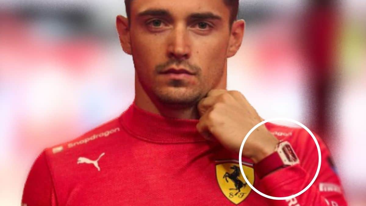 Charles Leclerc wearing his Richard Mille watch.