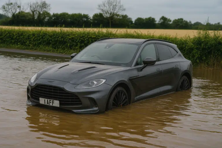 Aston Martin DBX with seized engine from flood damaged car now undergoing a complex engine rebuild after teardown revealed extensive internal damage