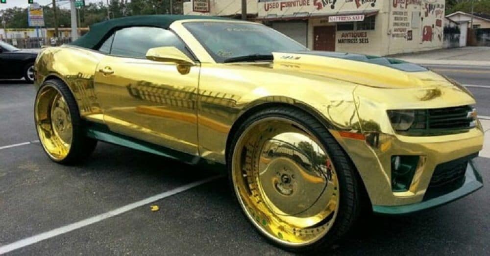 Chevy Camaro in gold