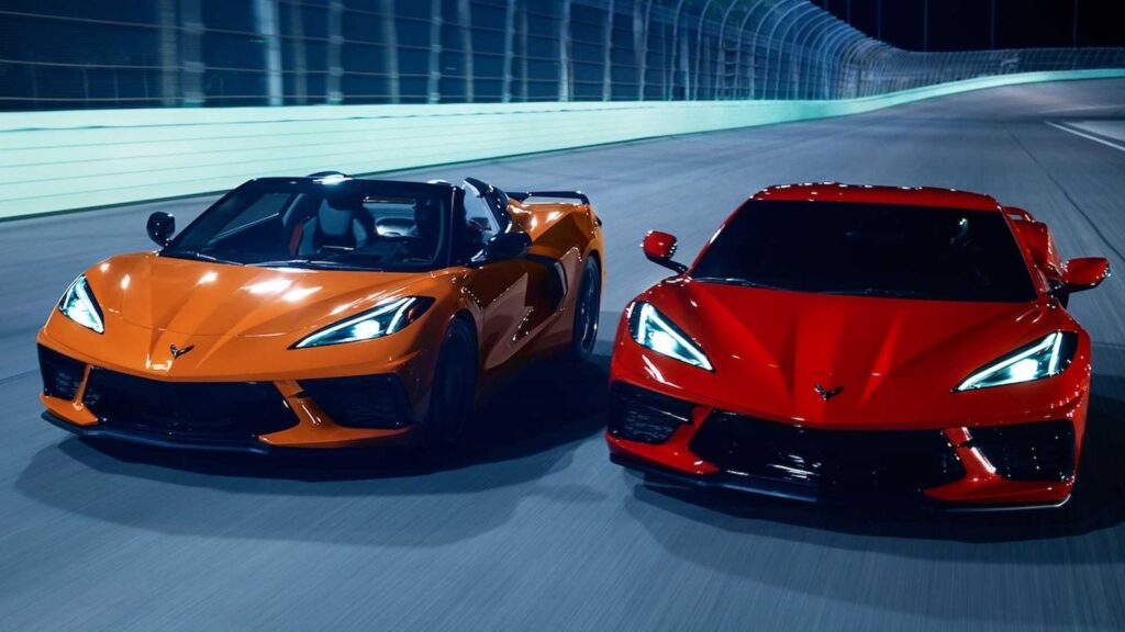 Chevy Corvette C8 coupe and convertible