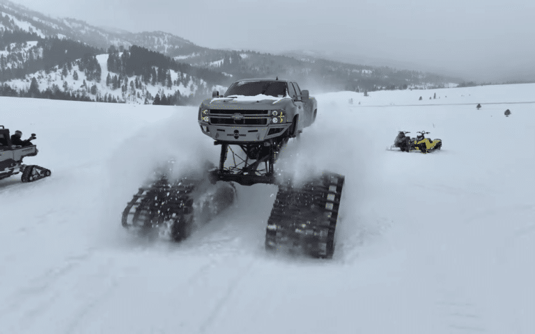 YouTuber takes world's biggest truck on snow tracks for epic test in Utah backcountry