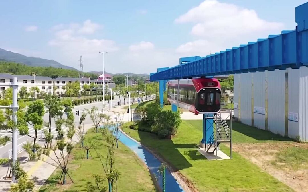 This ‘sky train’ in China floats in the air and never touches the rail