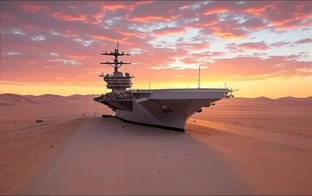 China maintains an almost exact copy of a U.S. Navy aircraft carrier in the middle of the desert