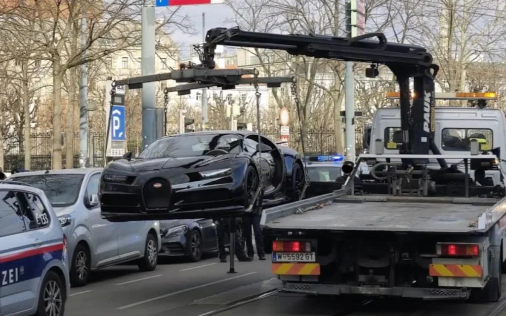 The driver of this $3,500,000 Bugatti had it seized and impounded by Austrian police - and had his licence taken away