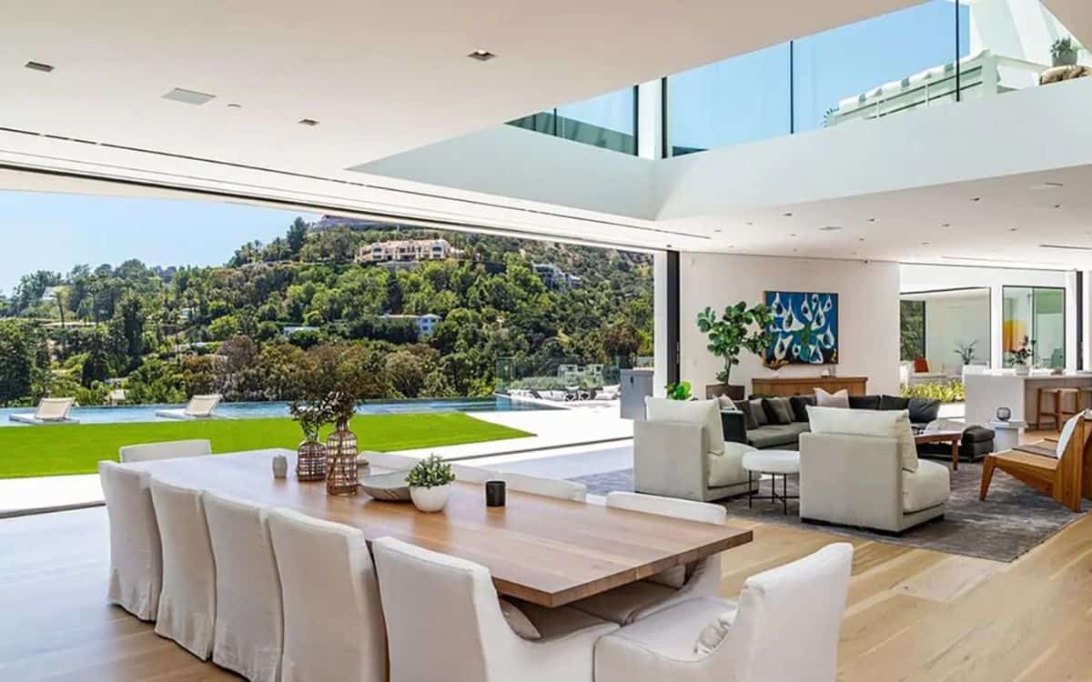 Dining room inside the LA home of Chrissy Teigen and John Legend