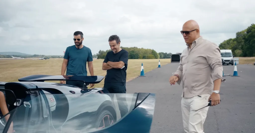 Christian von Koenigsegg was testing the Bugatti W16 Mistral with Mate Rimac in the passenger seat and Mate told Christian he had to try one thing 5