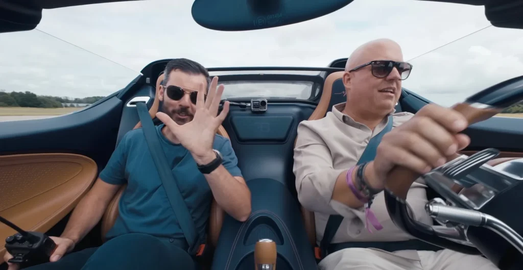 Christian von Koenigsegg was testing the Bugatti W16 Mistral with Mate Rimac in the passenger seat and Mate told Christian he had to try one thing 5