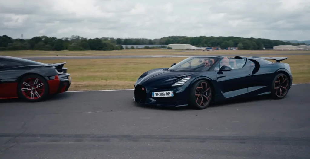 Christian von Koenigsegg was testing the Bugatti W16 Mistral with Mate Rimac in the passenger seat and Mate told Christian he had to try one thing 5