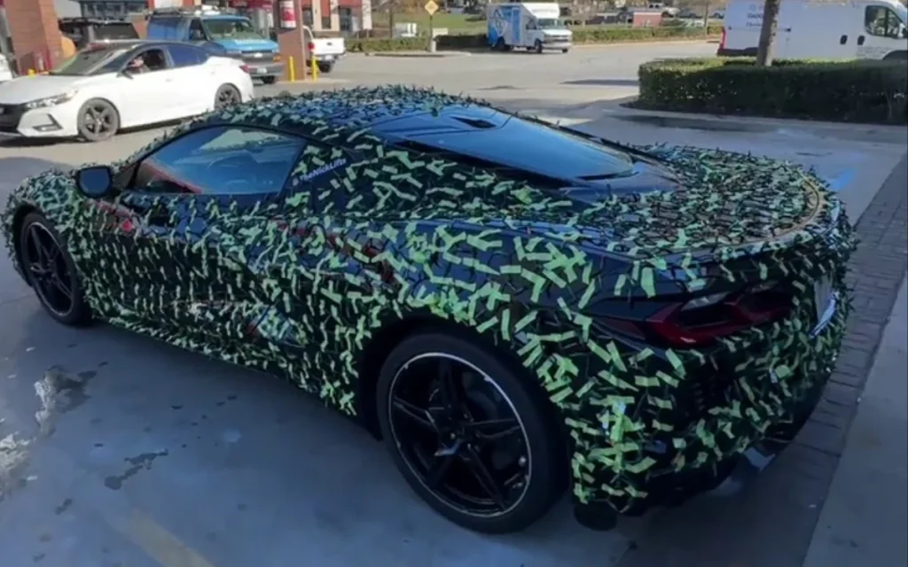 Massachusetts man goes viral after spending nine hours covering his $100,000 Chevrolet Corvette sports car in 2,500 Christmas lights