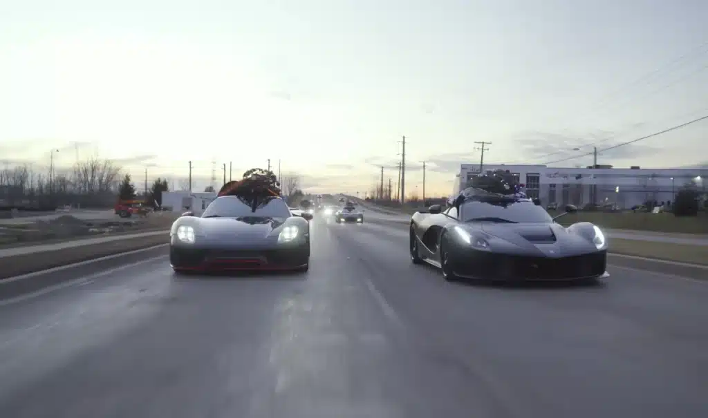 Hauling Christmas trees on supercars