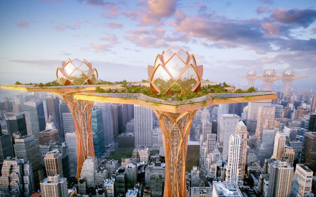 This lotus flower-shaped city in the sky is the future of living