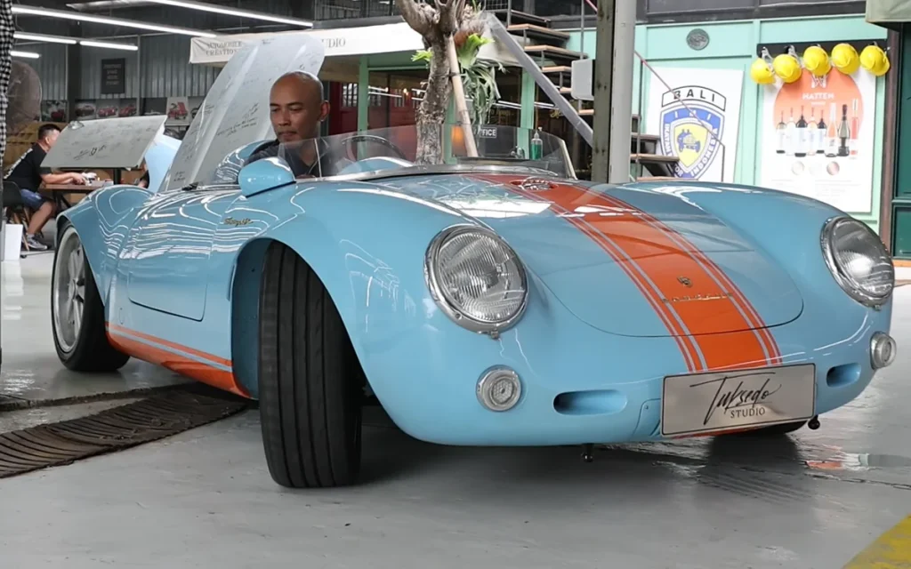 These aluminum replica cars of classic Toyota and Aston Martin models are so well made that they look unrecognizable from the real thing