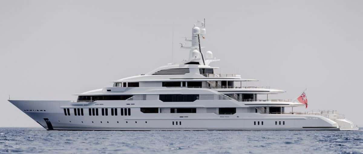 Superyacht Cloud 9 out on the water.