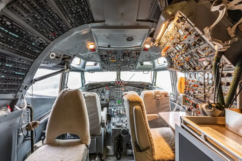 Cockpit of plane turned Airbnb