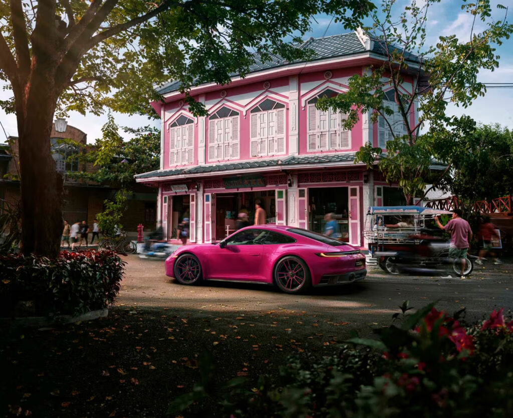 Colorful Porsche 911 in pink, Porsche Thailand