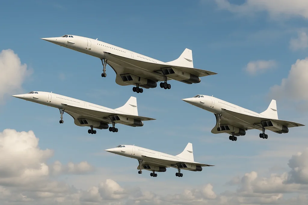 British Airways once took four Concordes off-duty just to treat staff to a champagne formation flight