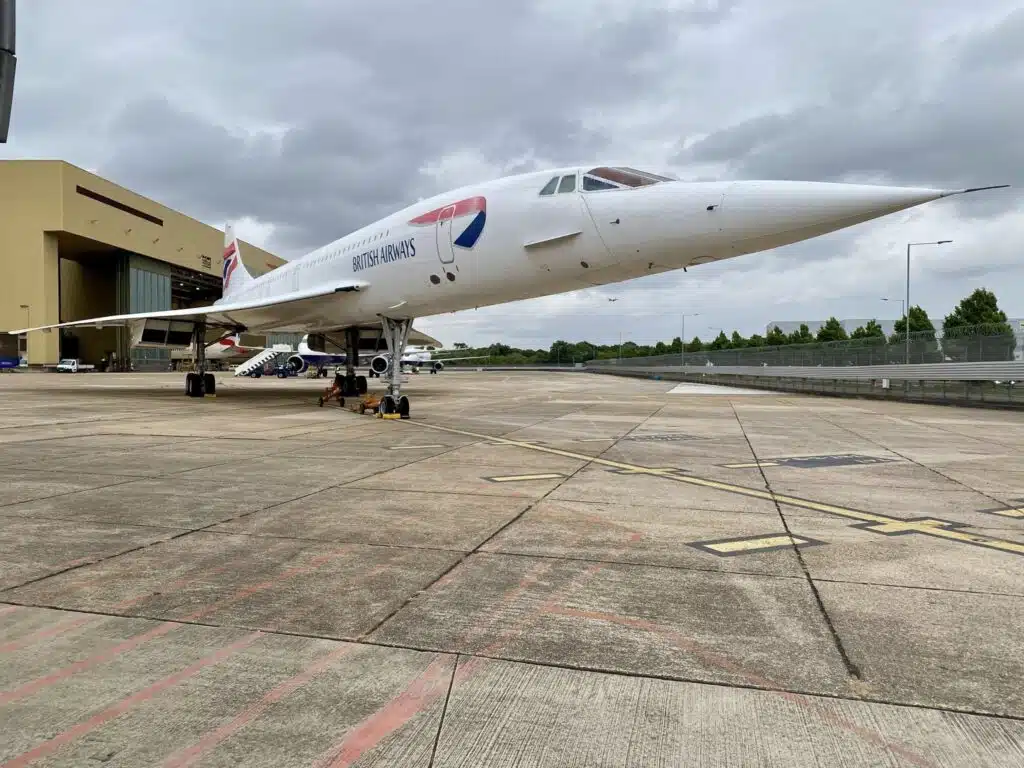 Concorde that had been parked for a decade by British Airways discretely takes to the taxiway once more