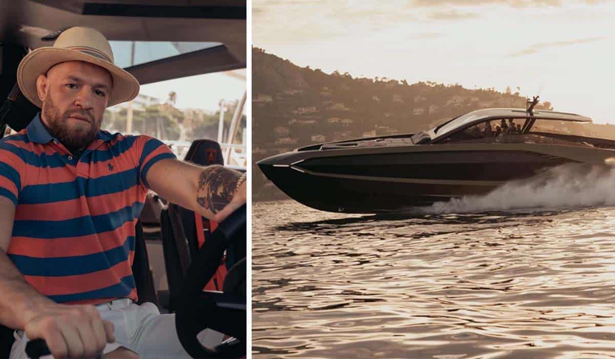 Conor McGregor driving his Lamborghini yacht.