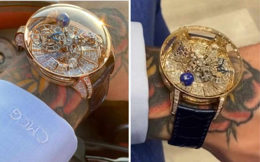 Conor McGregor wearing one of his Jacob and Co. watches.
