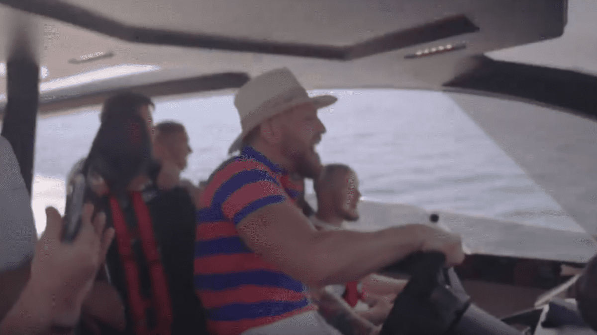Conor McGregor drives his Lamborghini yacht
