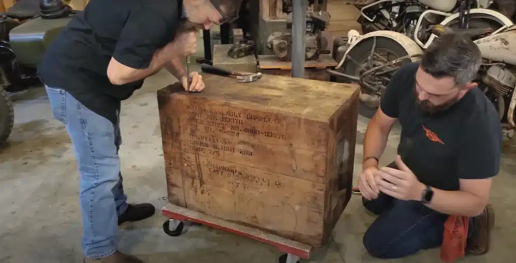 North Carolina guys were sent a never opened 1940s military crate and unearth a piece of history