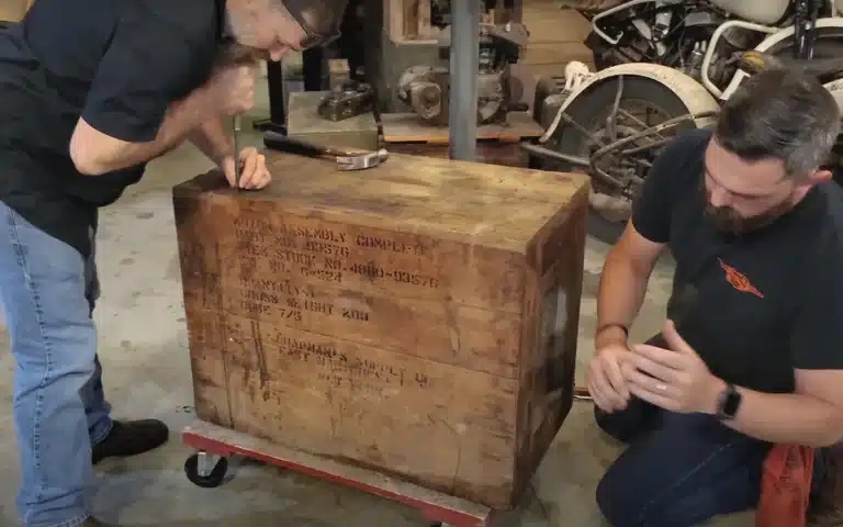 North Carolina guys were sent a never opened 1940s military crate and unearth a piece of history
