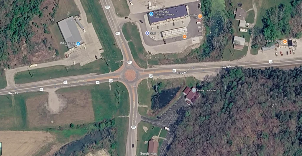 Footage captured of Americans using a Kentucky roundabout for the first time after it opened and it's absolute chaos to watch